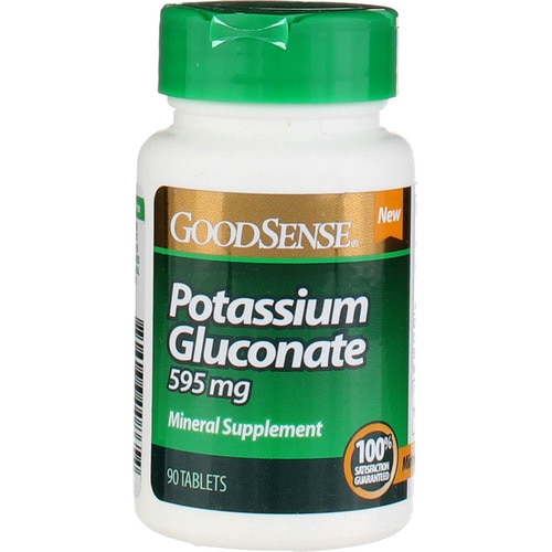 Good Sense 1902792 595 Mg Potassium Gluconate Mineral Supplement Tablets, 90 Count