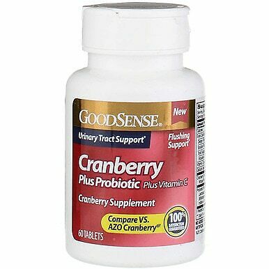 Good Sense 1902121 Cranberry Plus Probiotic & Vitamin C Supplement Tablet, 60 Count