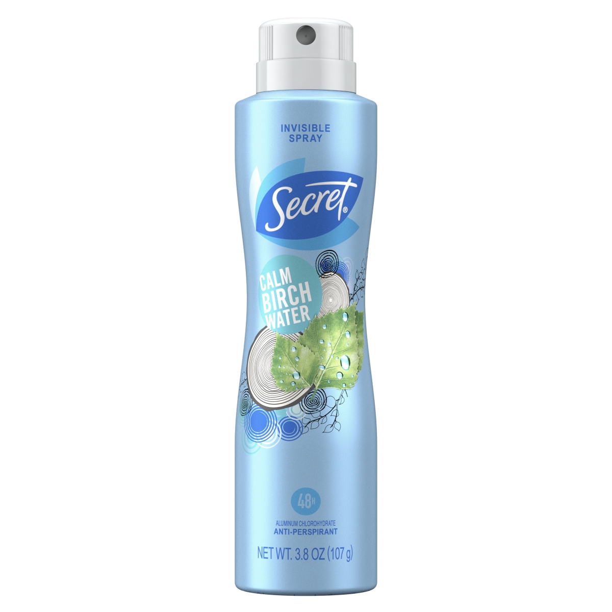 0565121 Secret Invisible Spray Antiperspirant & Deodorant For Women, Calm Birch Water