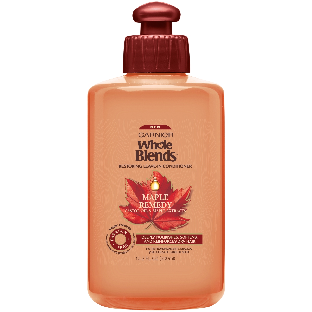 Garnier 1038281 10.1 Oz Whole Blends Restoring Leave-in Conditioner Maple Remedy For Dry & Damaged Hair