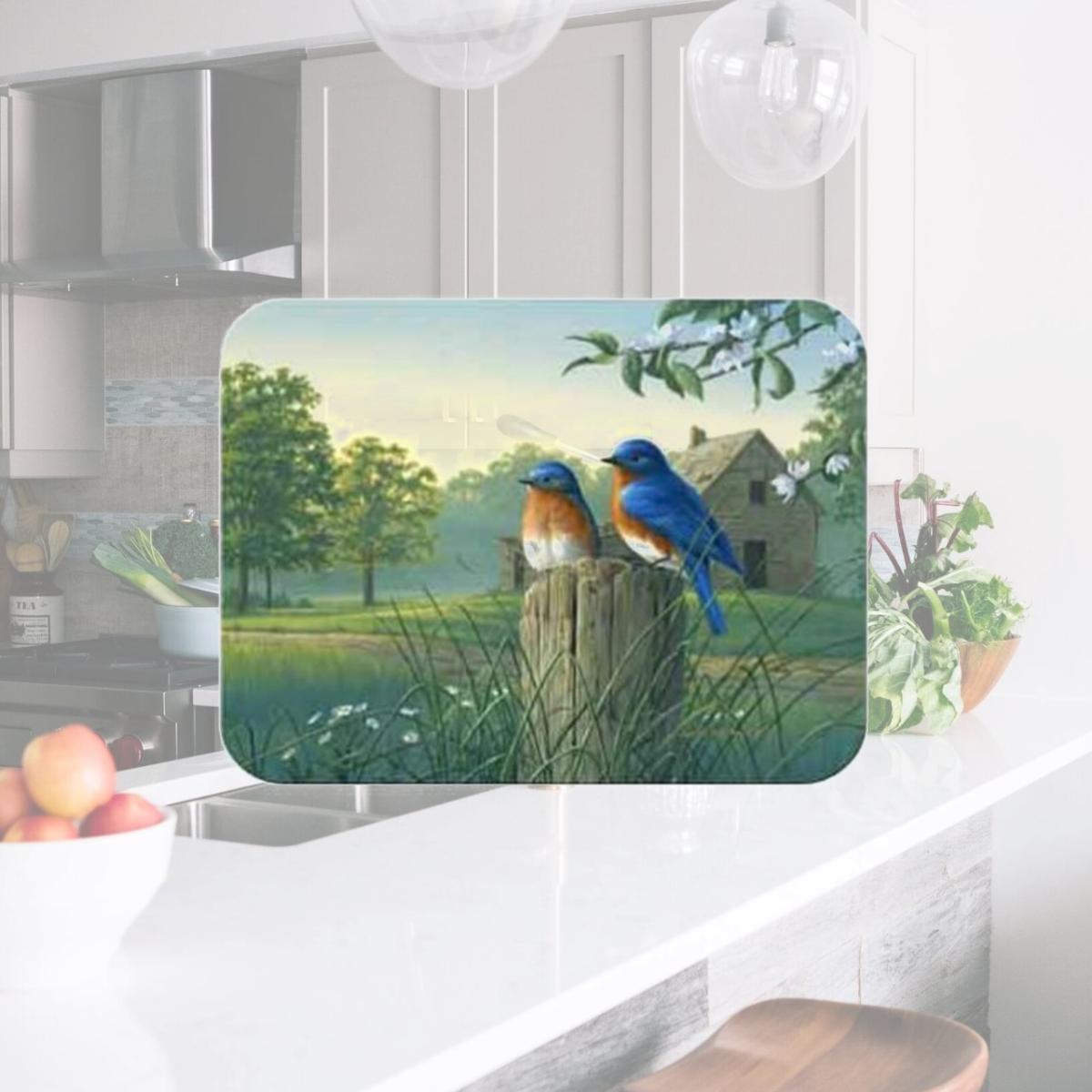 Picture of McGowan TT92381 Tuftop Country Morning Bluebirds Cutting Board- Small