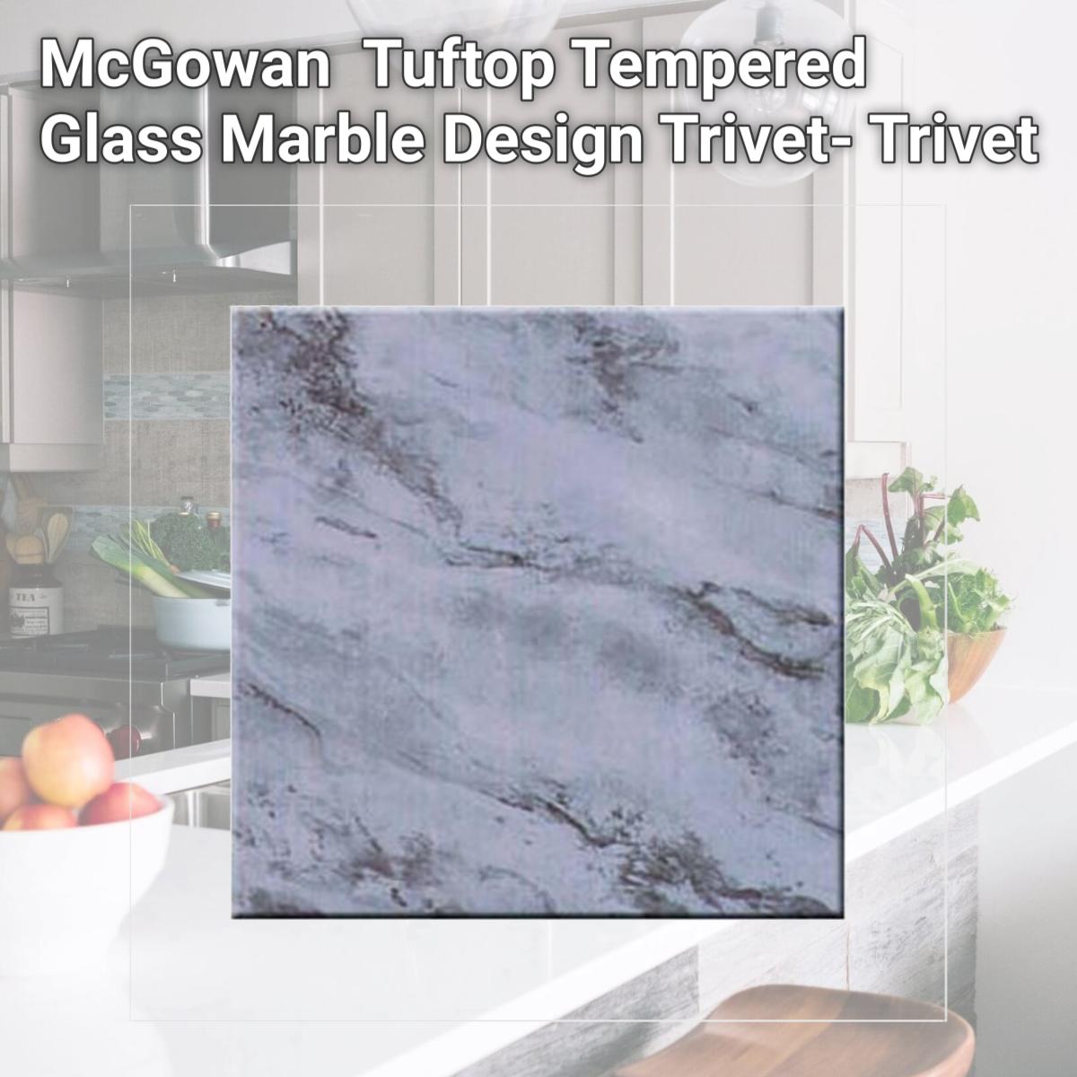 Picture of McGowan TT00096 Tuftop Tempered Glass Marble Design Trivet- Trivet