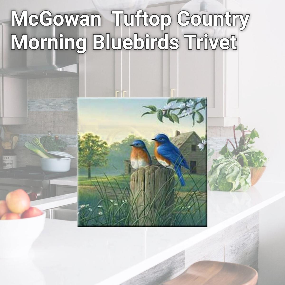Picture of McGowan TT92386 Tuftop Country Morning Bluebirds Trivet
