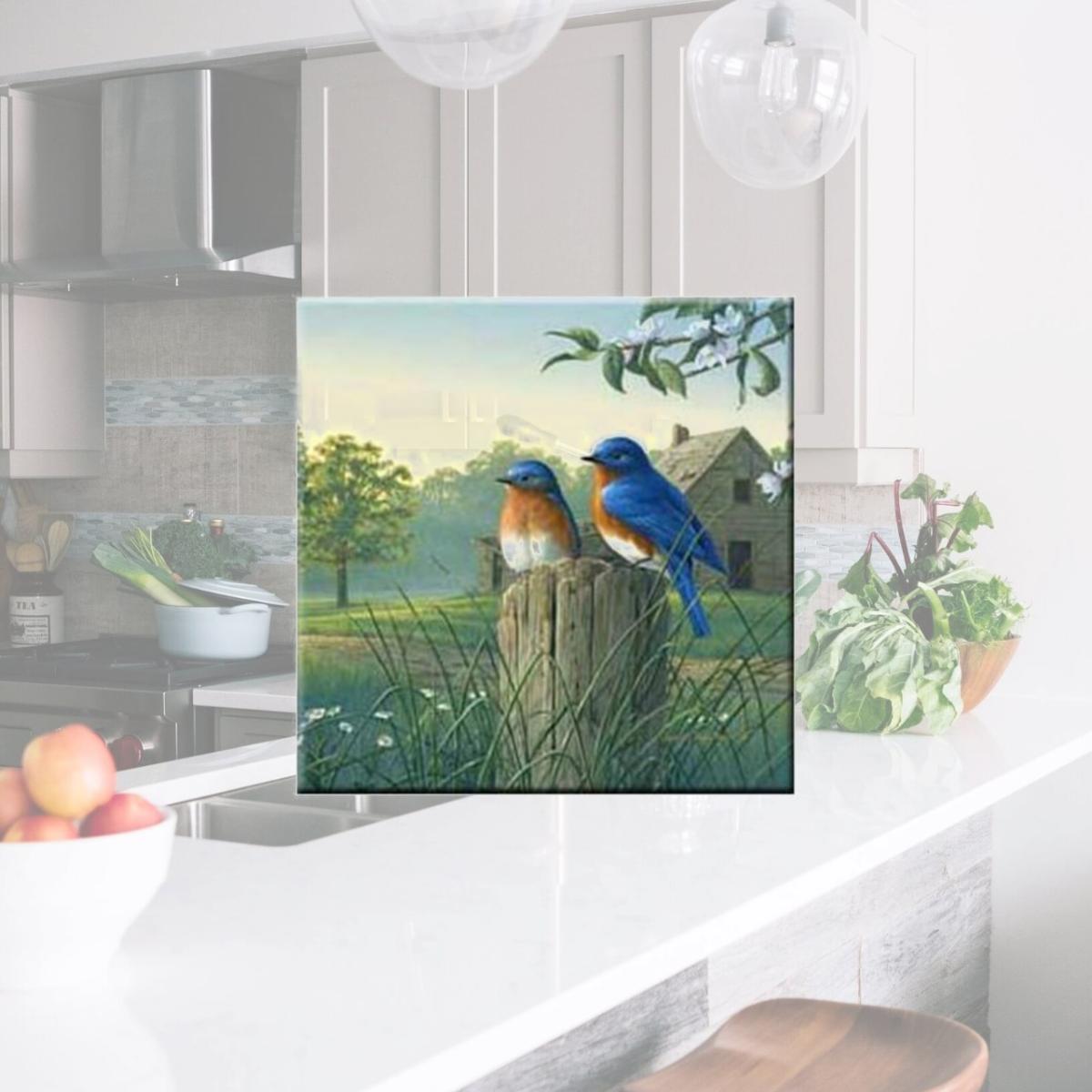Picture of McGowan TT92386 Tuftop Country Morning Bluebirds Trivet