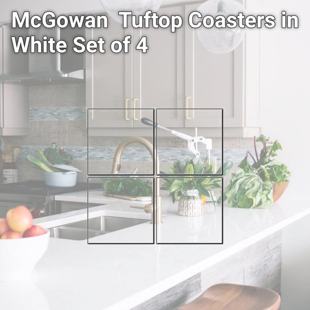 Picture of McGowan TT00160 Tuftop Coasters in White Set of 4