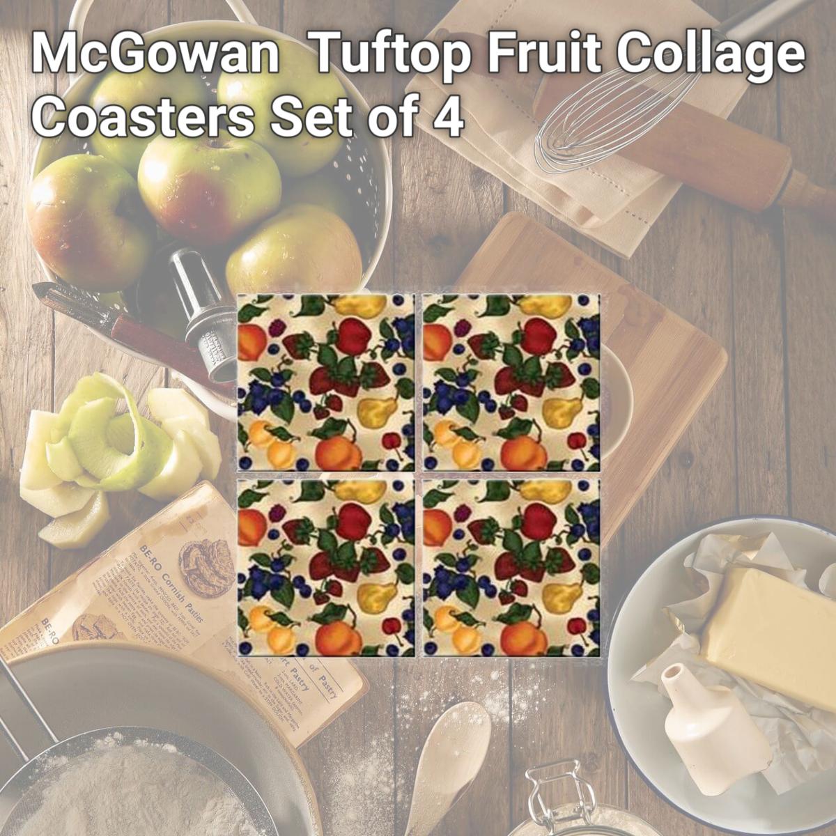 Picture of McGowan TT00440 Tuftop Fruit Collage Coasters Set of 4