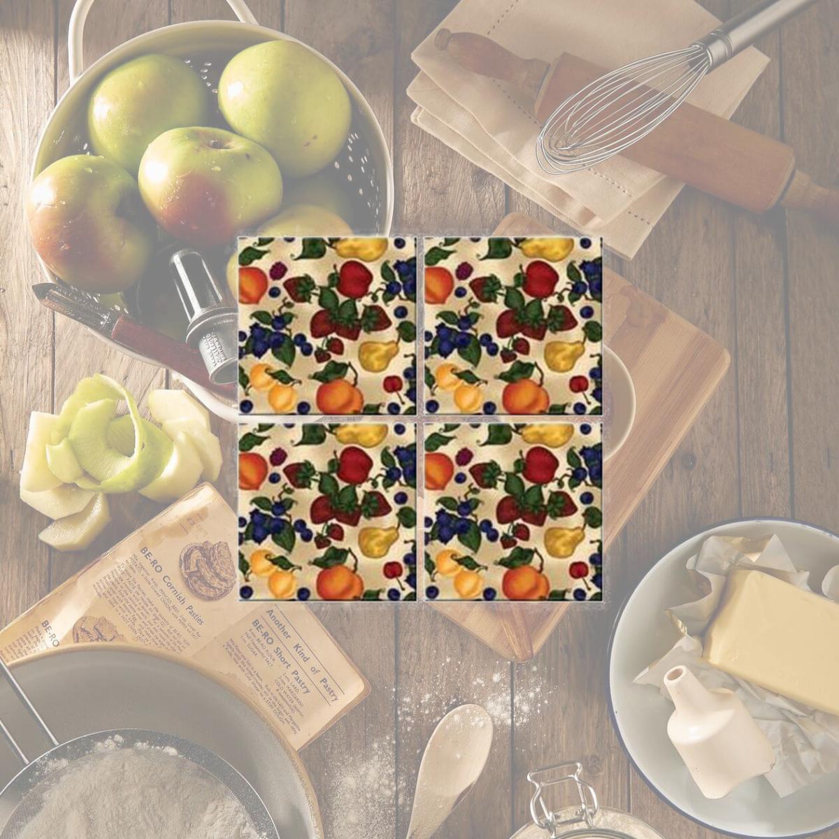 Picture of McGowan TT00440 Tuftop Fruit Collage Coasters Set of 4
