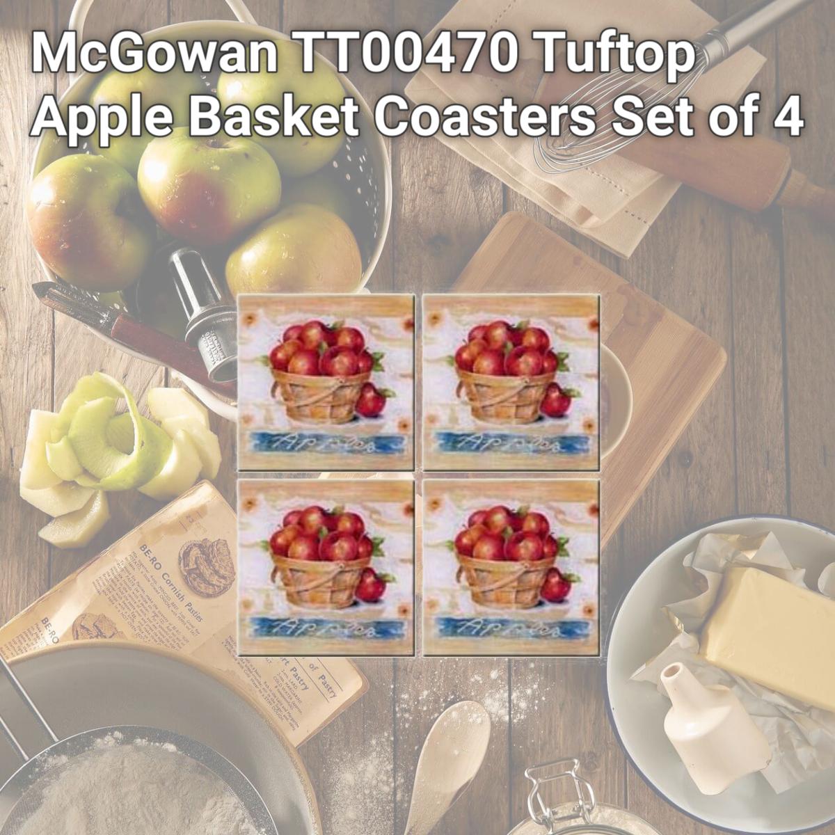 Picture of McGowan TT00470 Tuftop Apple Basket Coasters Set of 4
