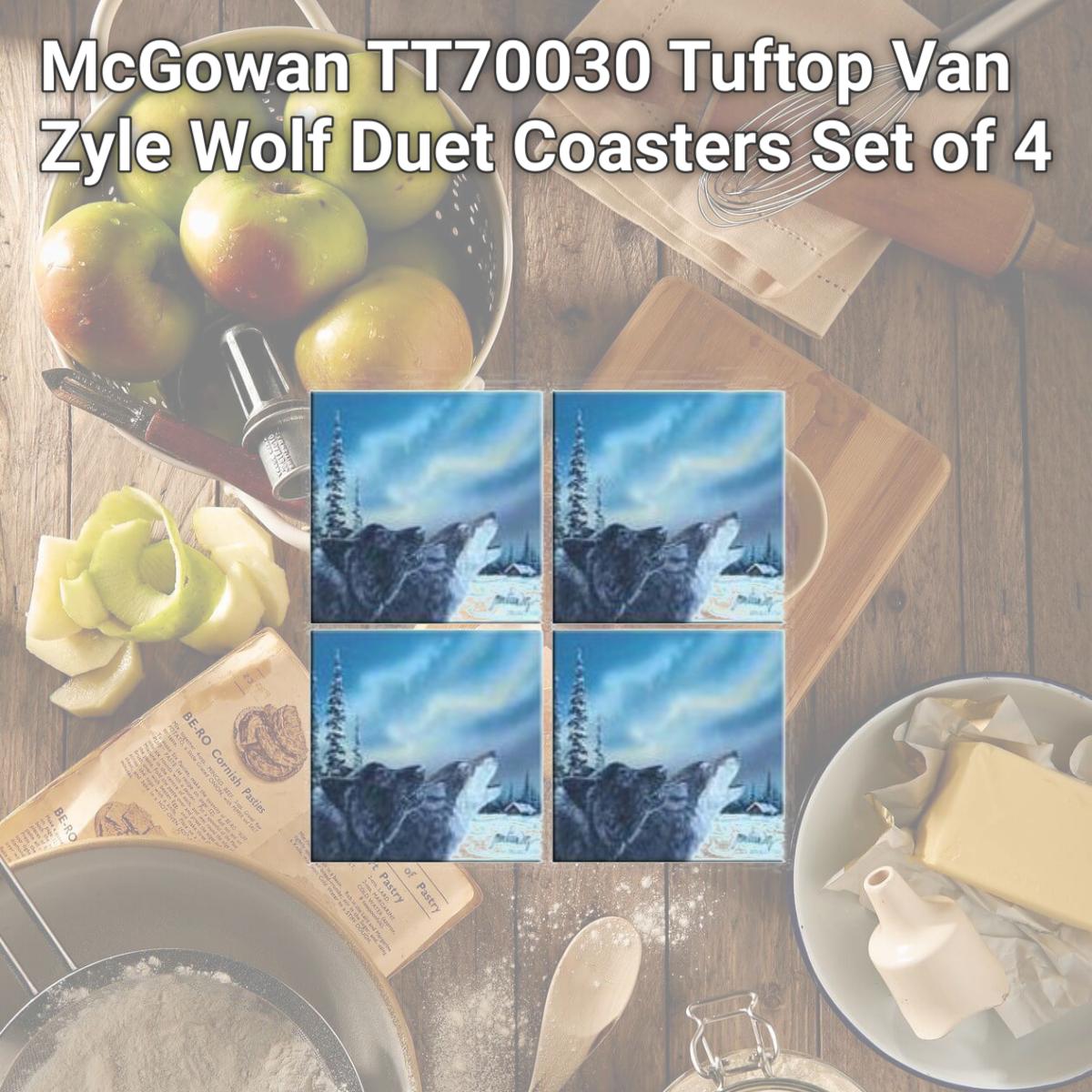 Picture of McGowan TT70030 Tuftop Van Zyle Wolf Duet Coasters Set of 4