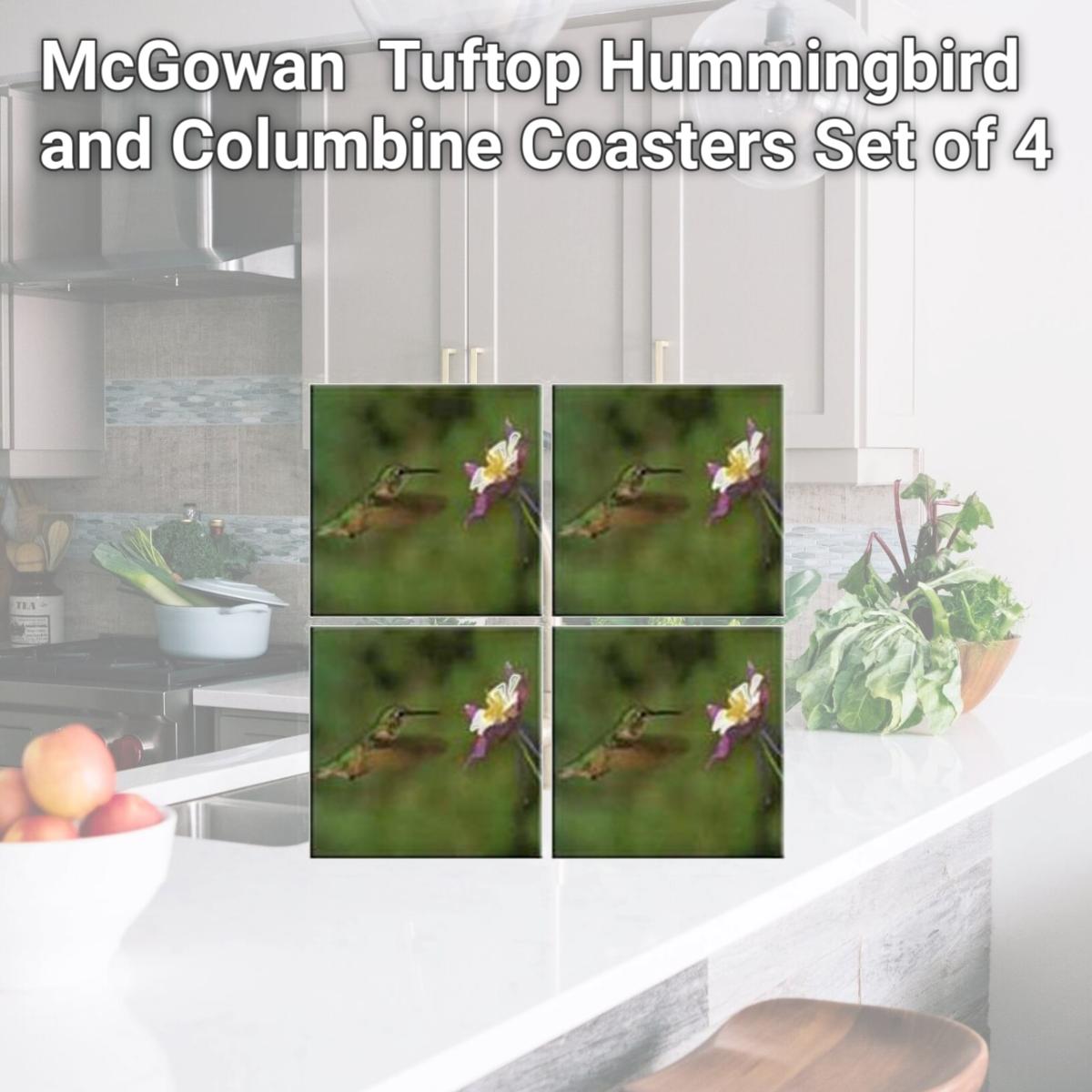 Picture of McGowan TT99820 Tuftop Hummingbird and Columbine Coasters Set of 4