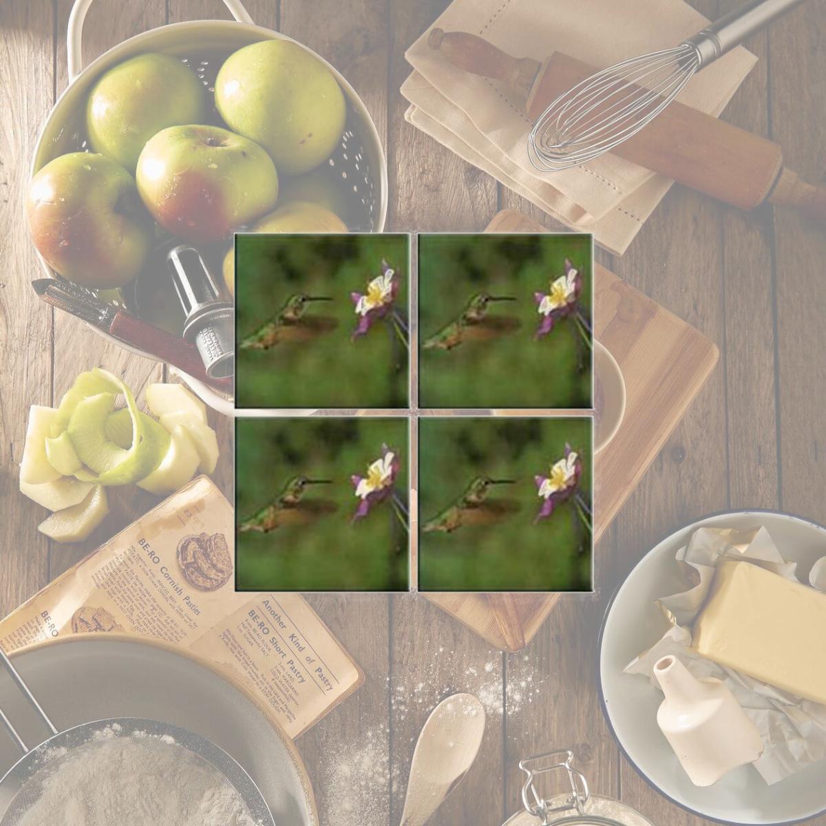 Picture of McGowan TT99820 Tuftop Hummingbird and Columbine Coasters Set of 4
