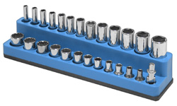 720 Series 26 Hole Deep Socket Organizer - Neon Blue