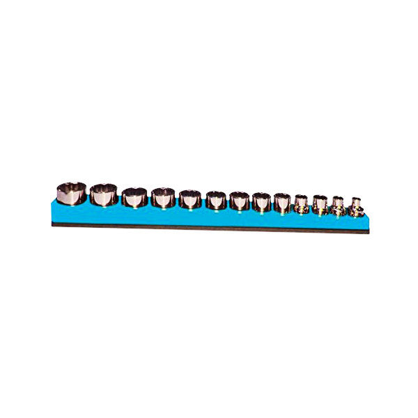 12 Hole Shallow With Straight Line Socket Organizer - Neon Blue