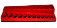 24 Hole Shallow With Deep Socket Organizer - Standard Red