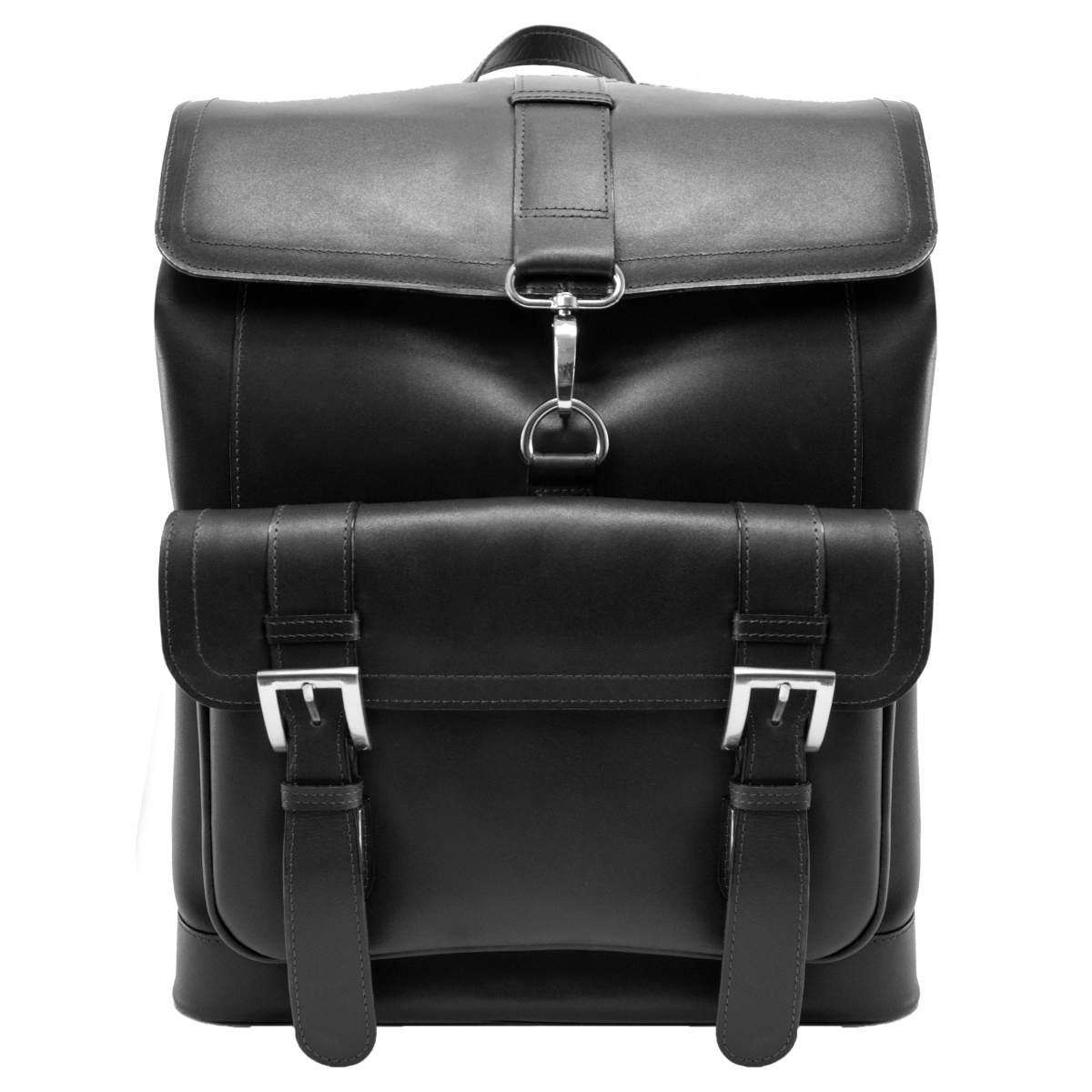 Hagen Leather Laptop Backpack, Black