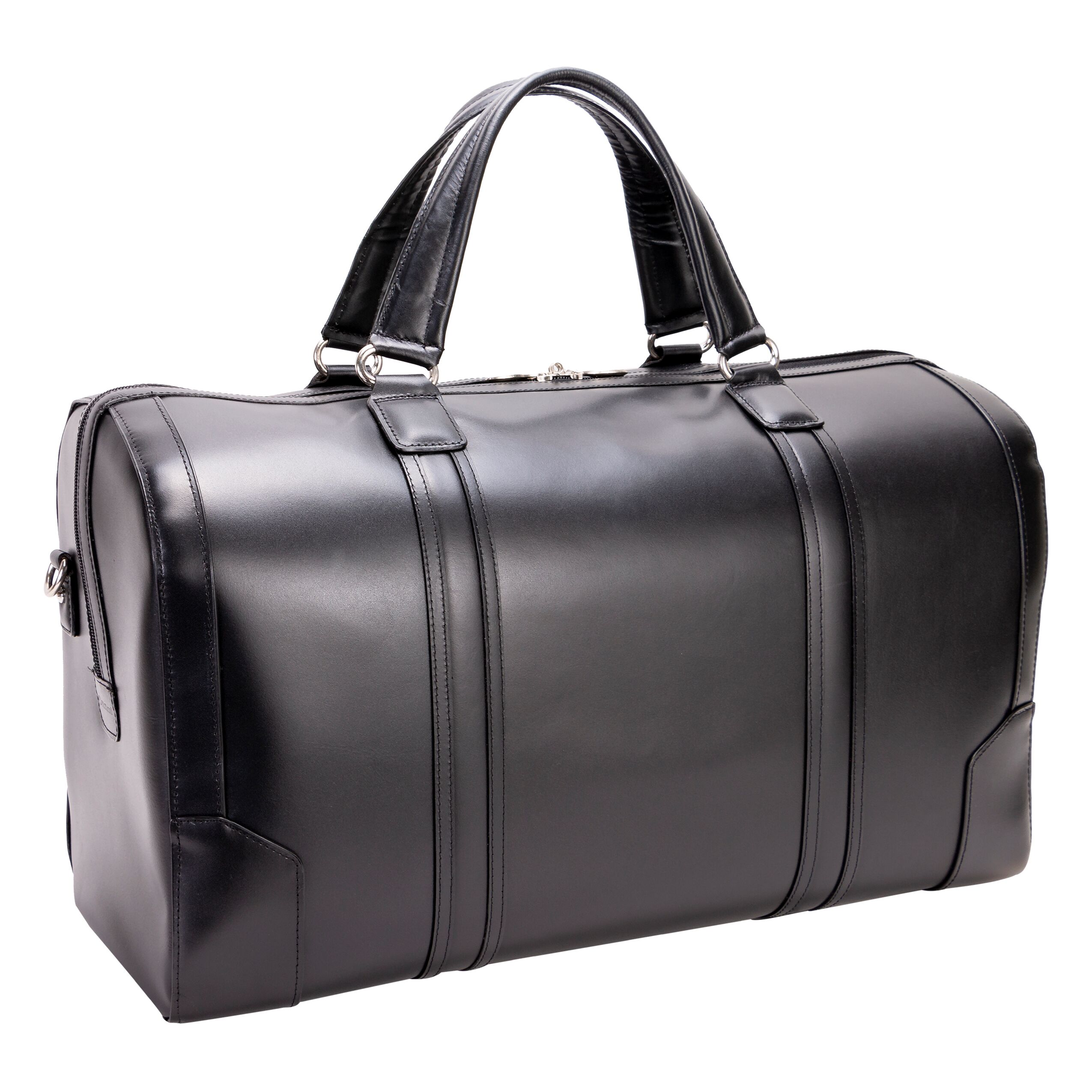 Mcklein 88195 20 In. Kinzie Carry-all Leather Duffel, Black