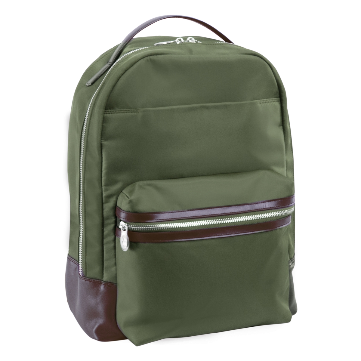 Mcklein Usa 18551 15 In. Parker Nylon Dual Compartment Laptop Backpack, Green