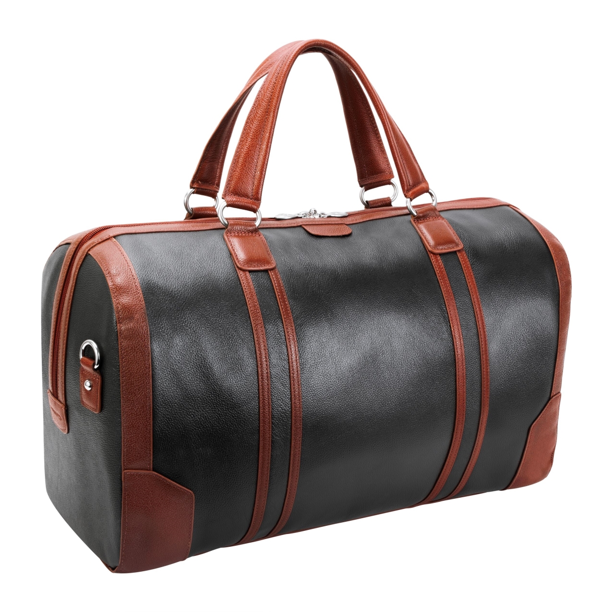 Mcklein Usa 18192 20 In. U Series Kinzie Leather Two-tone Tablet Carry-all Duffel Bag, Black