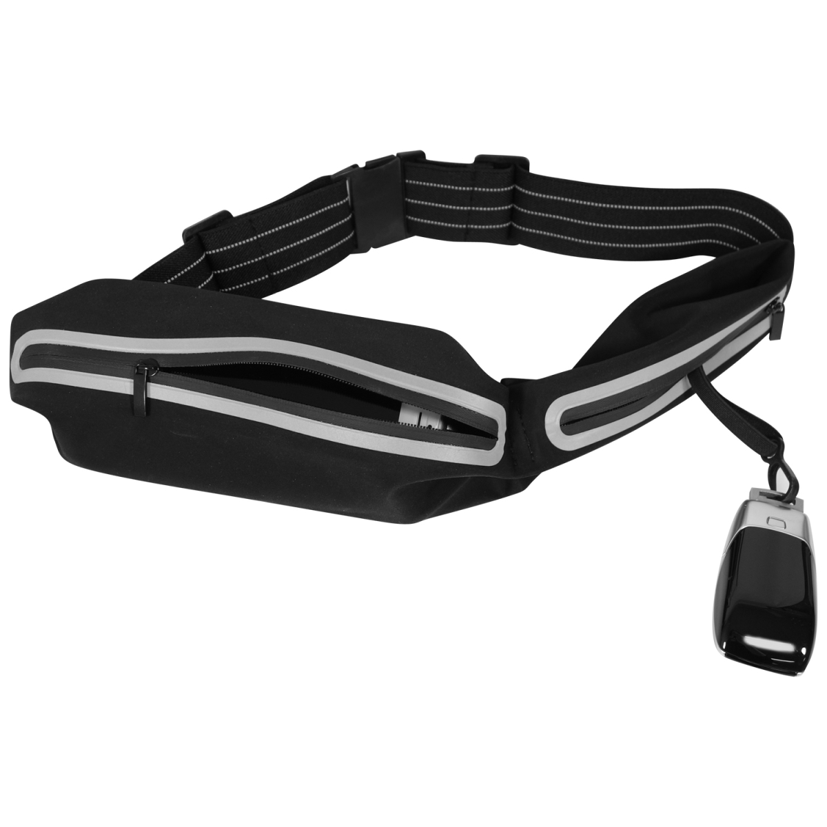 Runbeltstrip Adjustable & Reflective Running Waist Belt With Large Zipper Pocket