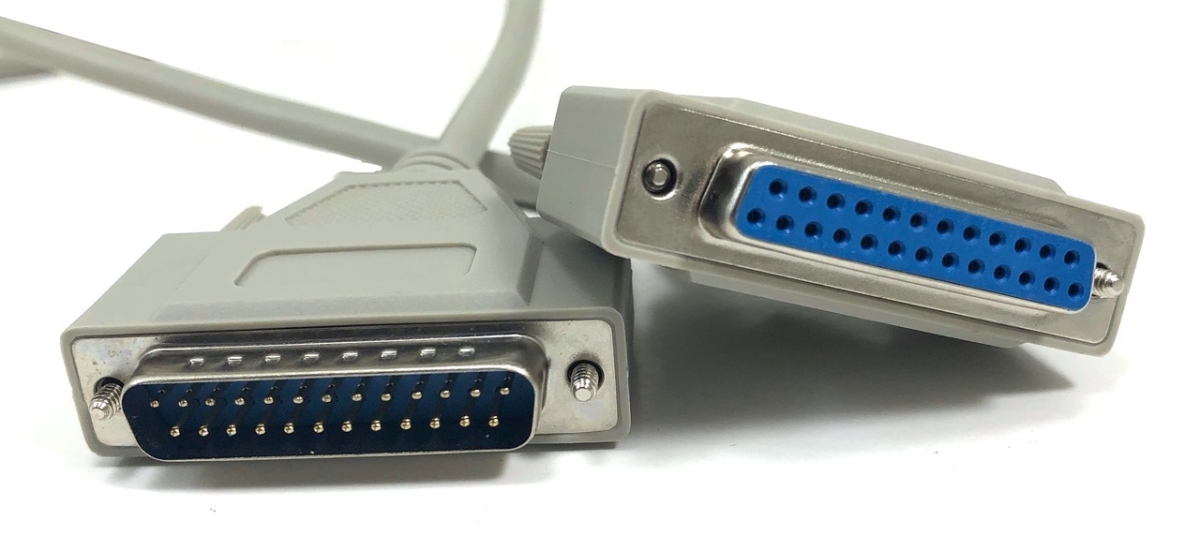 UPC 715860000366 product image for A02-112 25 ft. Serial RS-232 DB25 Extension Male to Female Cable, Gray | upcitemdb.com