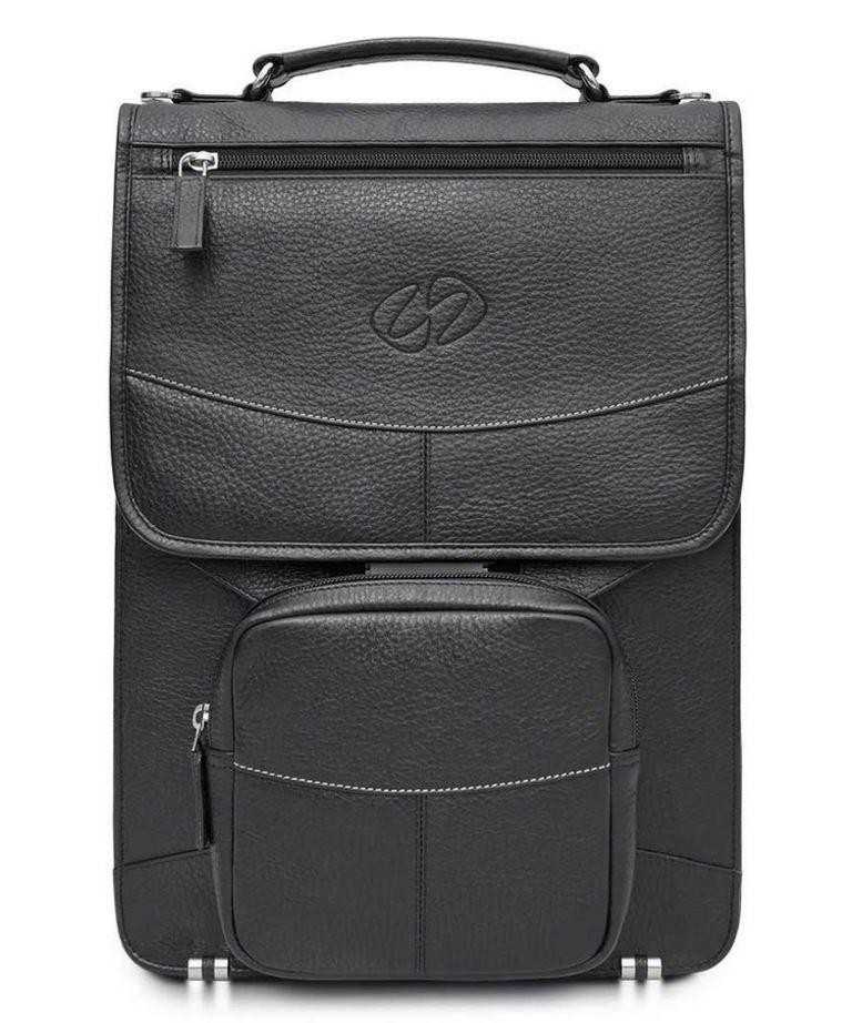 Lvb-bk Premium Leather Vertical Briefcase - Black