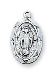 L1203MIBB 0.55 x 0.32 x 0.06 in. Sterling Silver Miraculous Baby Pendant for Rhodium Plated