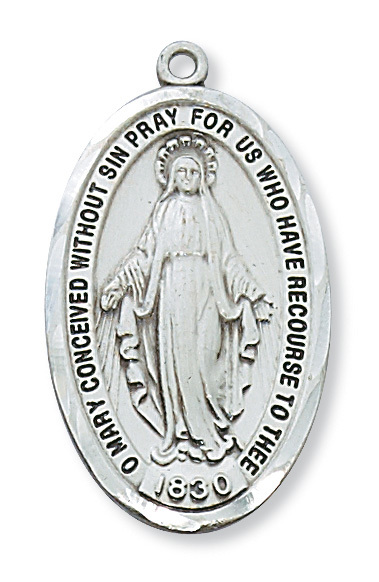 LMG1 1.44 x 0.82 x 0.1 in. Sterling Silver Miraculous Pendant