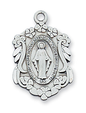 L582 0.91 x 00.6 x 0.7 in. Sterling Silver Miraculous Pendant