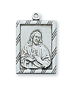 L811 0.77 x 0.5 x 0.6 in. Sterling Silver Sacred Heart Pendant