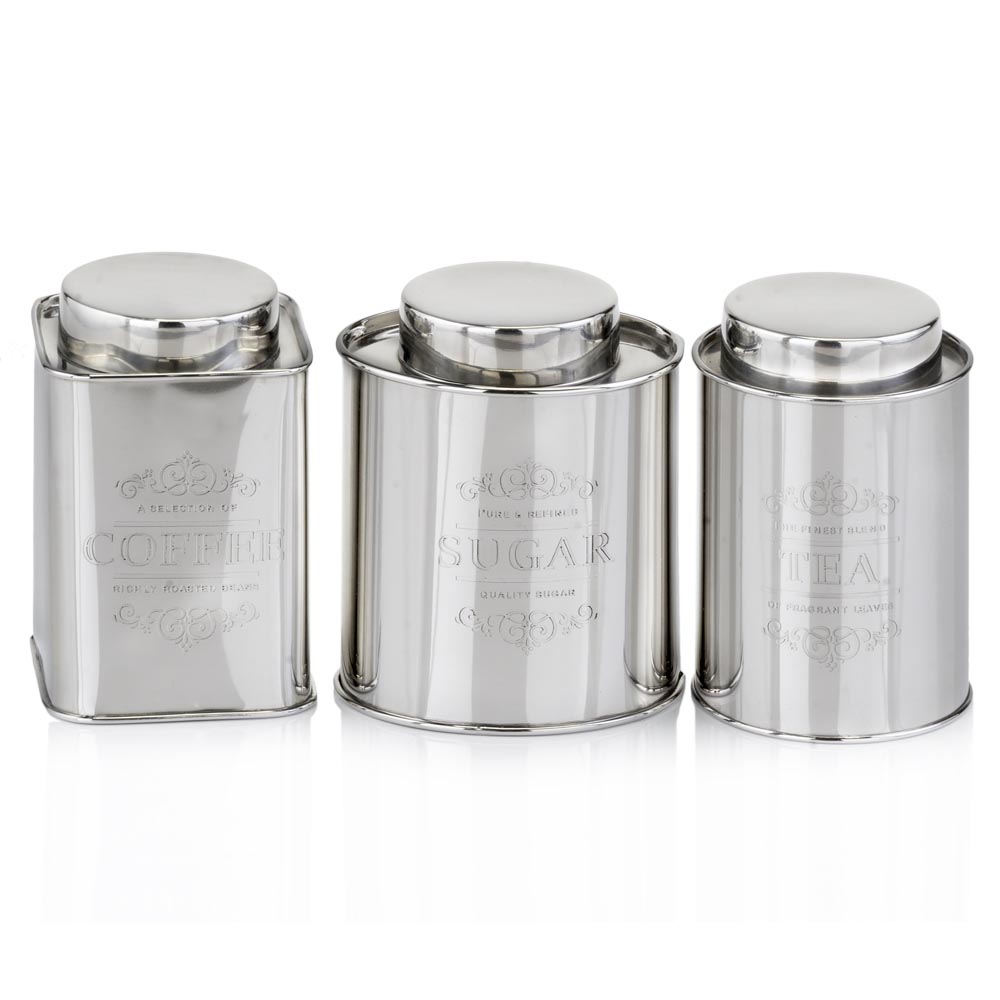 Modern Day Accent 5191 Coffee Tea & Sugar Canisters - Set Of 3