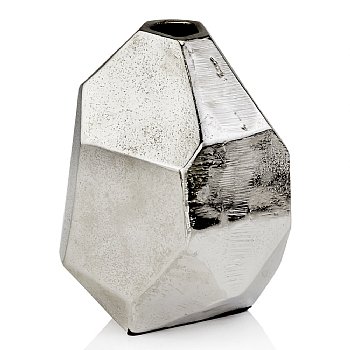3521 Faceta Raw Bud Vase, Silver