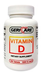 McKesson 69802701 Vitamin Supplement Geri-Care Vitamin D3 1000 IU Strength Tablet – Pack of 100