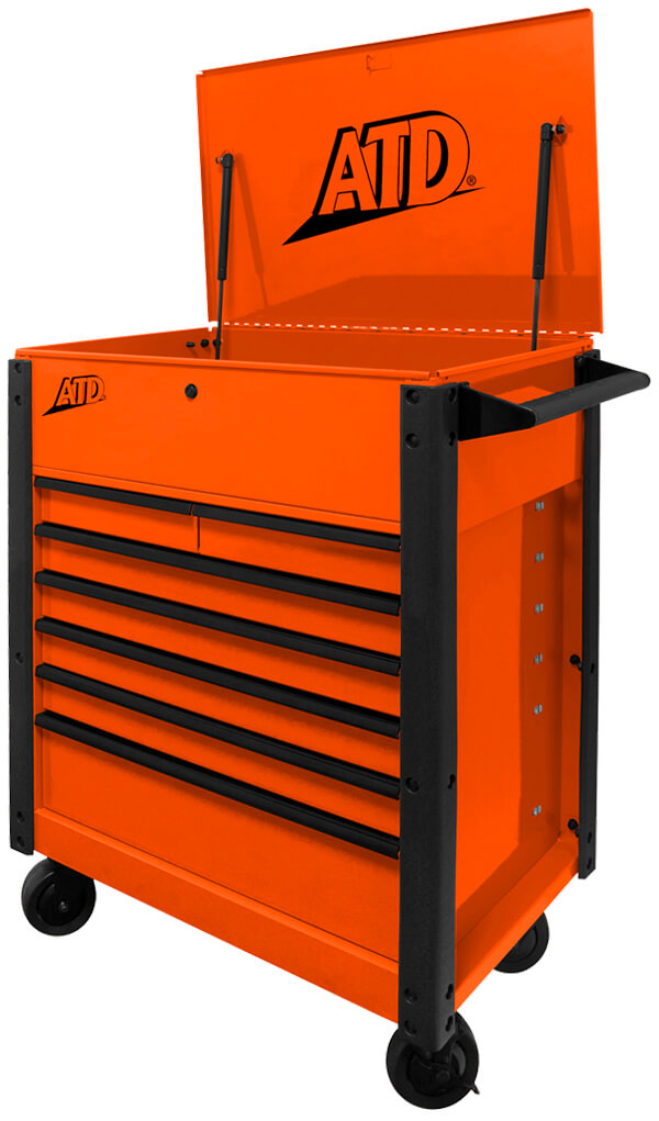 Atd Tools Atd-70402 7-drawer Flip-top Tool Cart - Orange