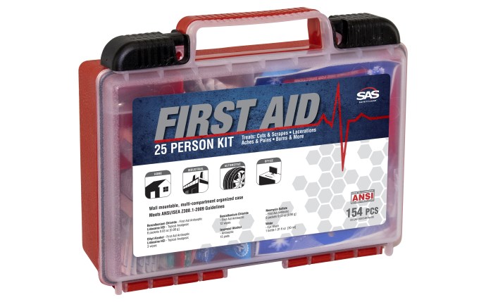 UPC 781311006256 product image for SAS-6025-25 First Aid Kit 25 Person Plastic Box | upcitemdb.com