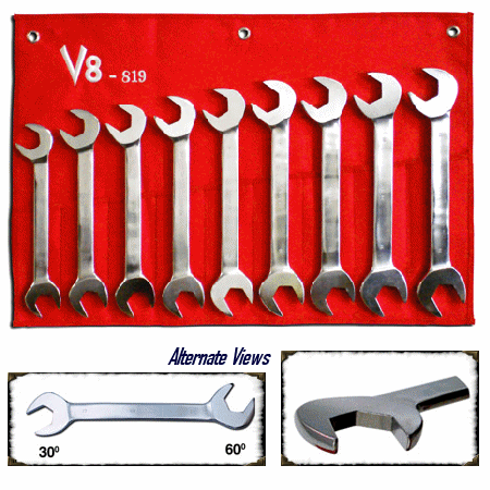 V8 Hand Tools Vht-819 Jumbo Metric Angle Wrench Set, 9 Piece