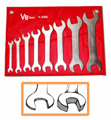 V8 Hand Tools Vht-8308 Sae Thin Wrench Set, 8 Piece