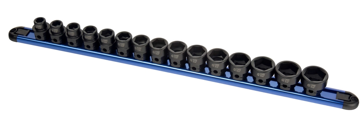 Suu-2673 0.5 In. Drive Low Profile Impact Socket Set With Hex Shank - 15 Piece