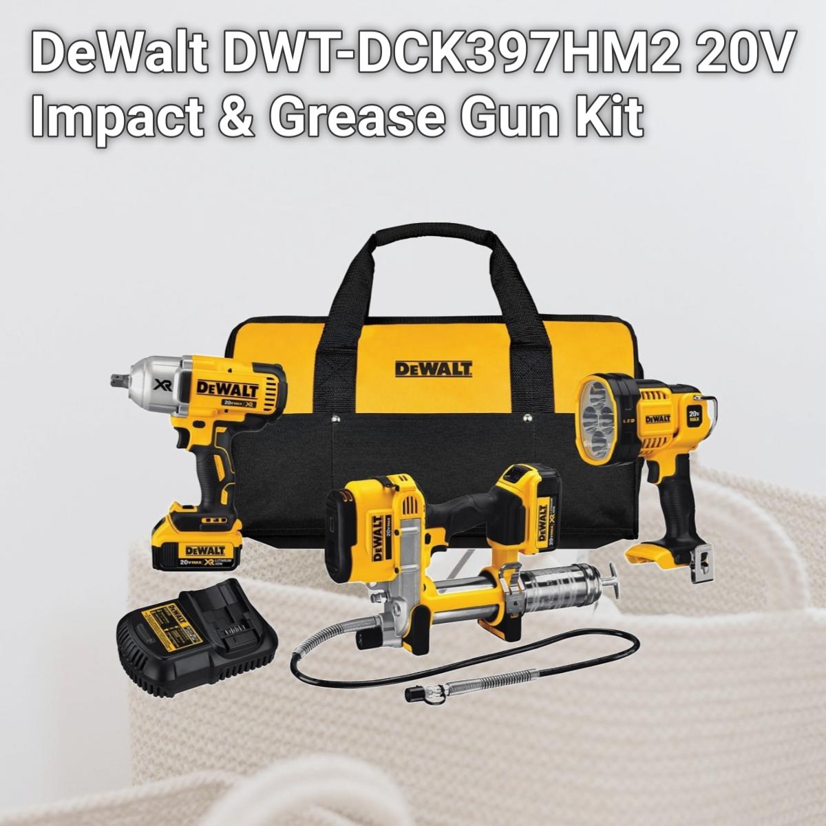 Picture of DeWalt DWT-DCK397HM2 20V Impact & Grease Gun Kit