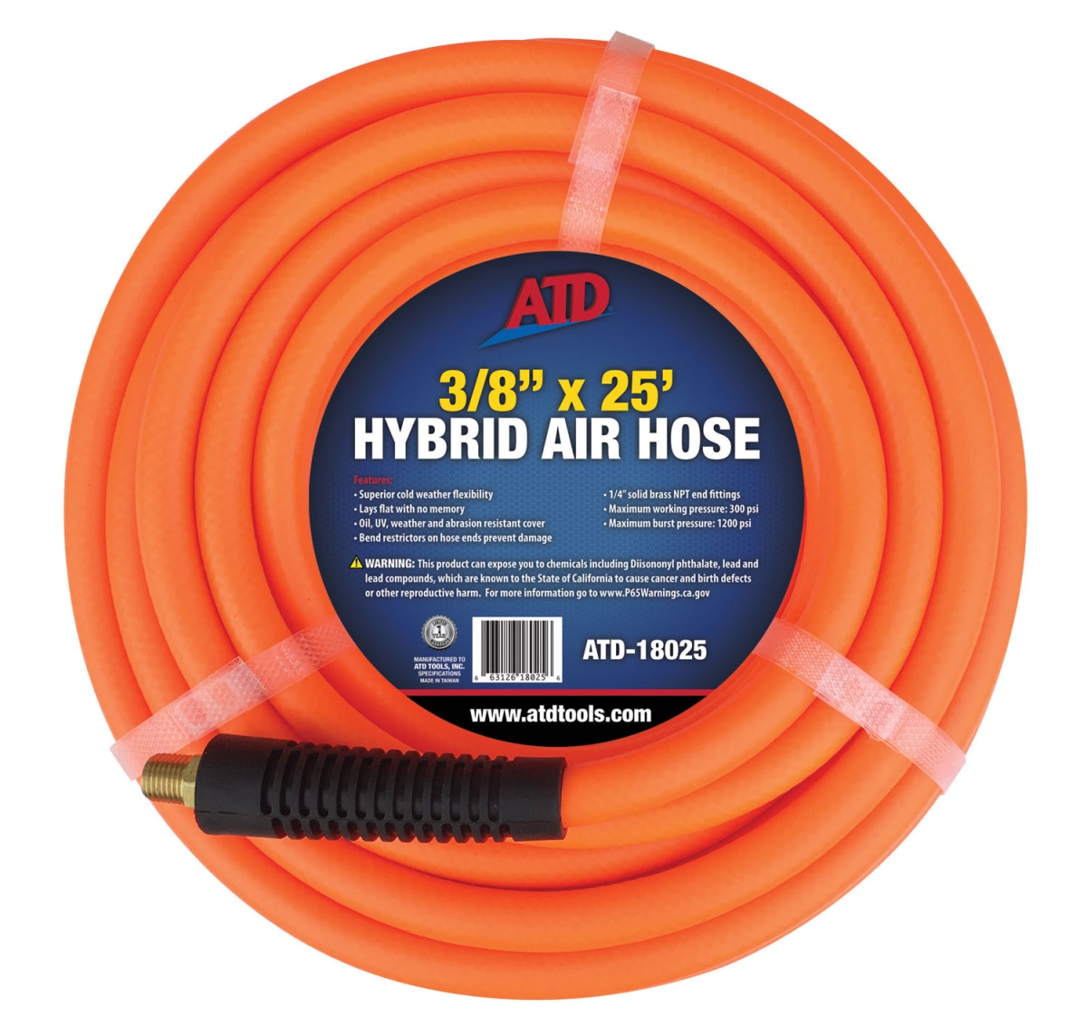 Atd Tools Atd-18025 25 Ft. Hybrid Air Hose