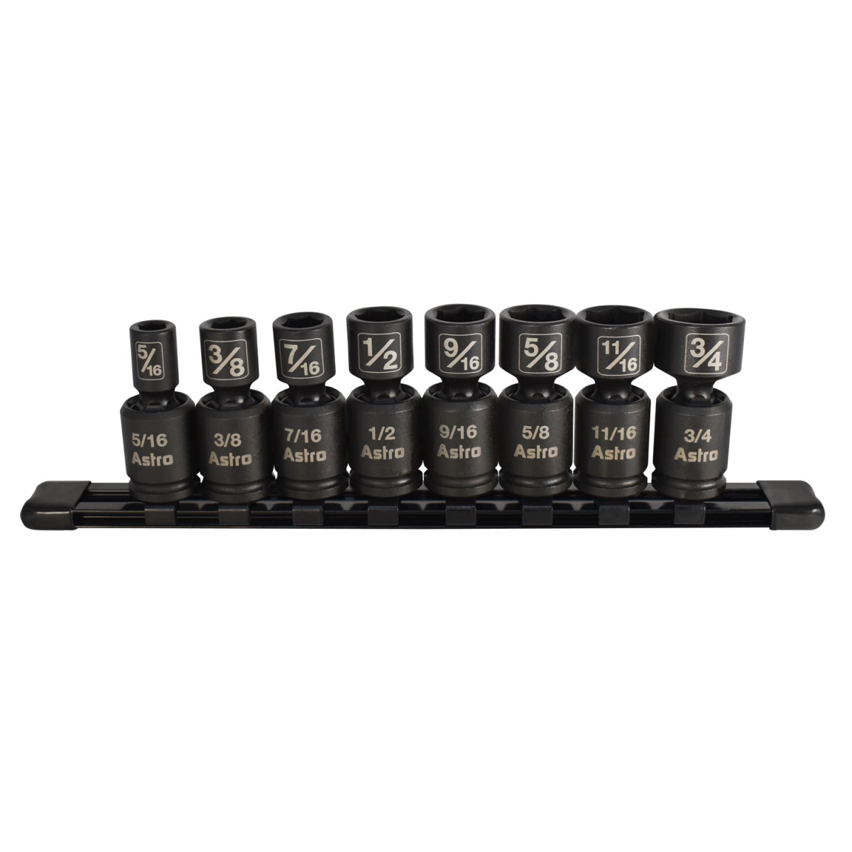 Astro Pneumatic Ast-78340 0.37 In. Drive Nano Pinless Universal Impact Sockets, 8 Piece