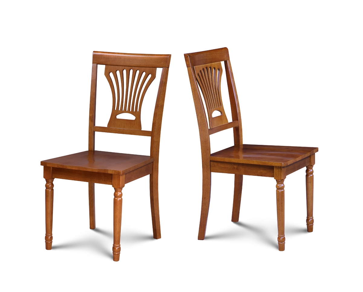 M&d Furniture Soc-sbr-w Set Of 2 Somerville Dining Chair With Wooden Seat In Saddle Brown Finish