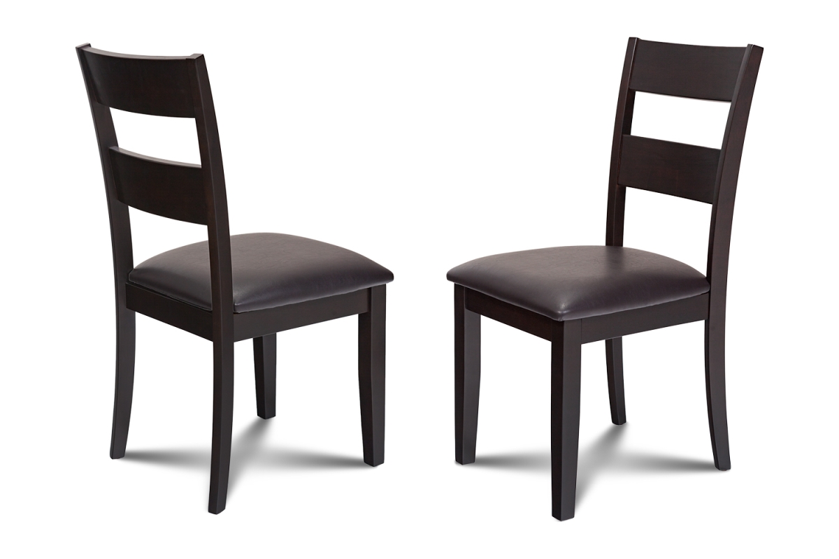 M&d Furniture Suc-cap-lc Set Of 2 Sunderland Dining Chair With Faux Leather Seat In Cappuccino Finish