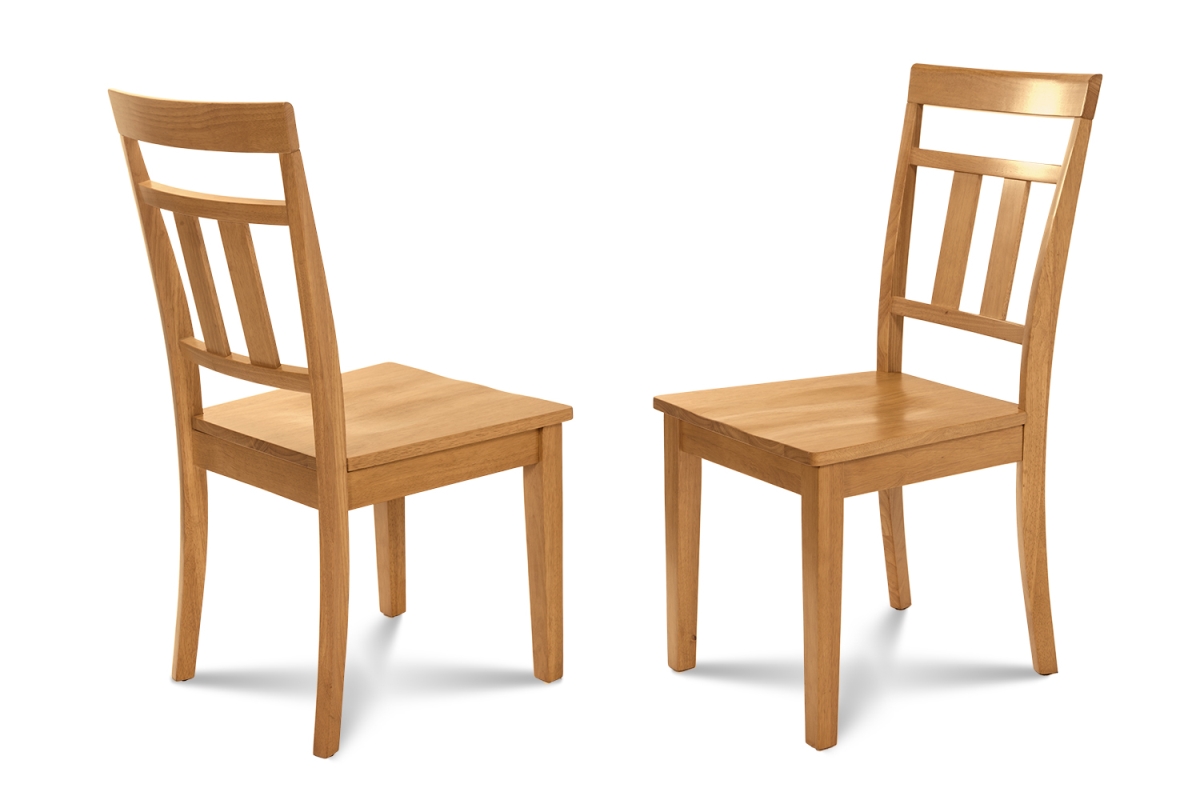 M&d Furniture Wec-oak-w Set Of 2 Westwood Dining Chair With Wooden Seat In Oak Finish