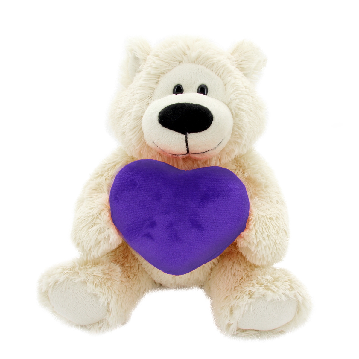 C92-2purple 12 In. Sophie Bear With Custom Heart Teddy Bear, Purple