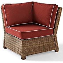 Ko70018wb-sg Bradenton Outdoor Wicker Sectional Corner Chair, Sangria