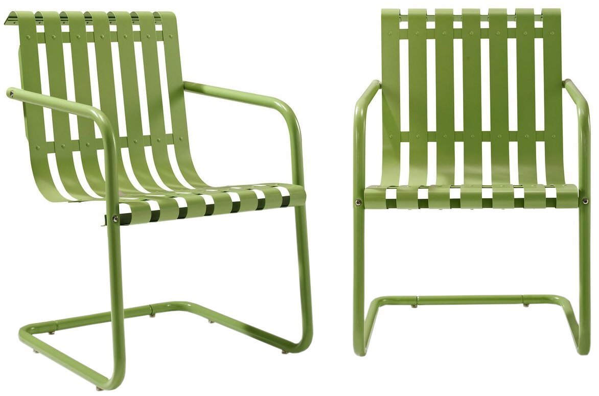 Co1020-gr Gracie Retro Metal Outdoor Spring Chair - Oasis Green