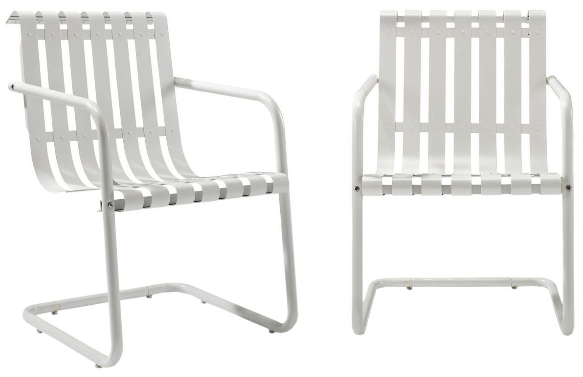 Co1020-wh Gracie Retro Metal Outdoor Spring Chair - Alabaster White