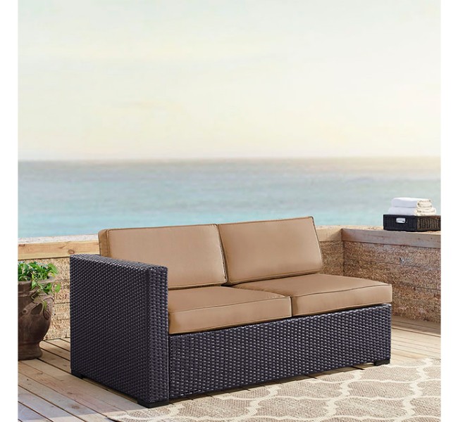 Biscayne Loveseat With Int Arm With Mocha Cushions