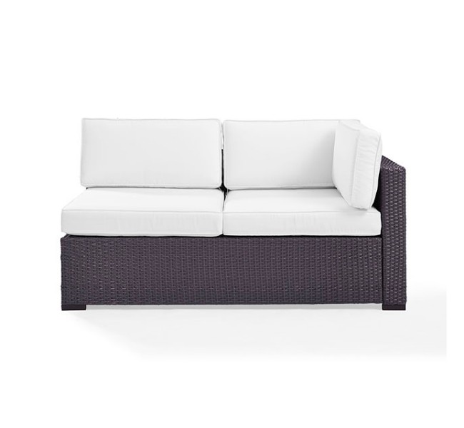 Ko70129br-wh Biscayne Loveseat With Int Arm With White Cushions