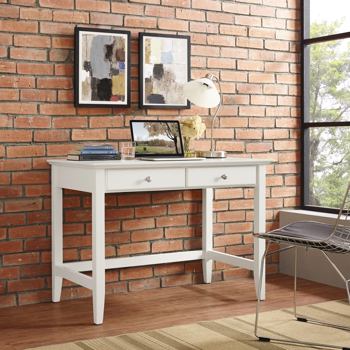 Cf6506-wh Campbell Writing Desk, White